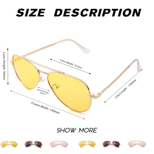Pro Acme Classic Polarized Aviator Sunglasses for Women Men - UV 400 Protection 57MM2