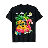 Funny Pineapple Flamingo Tropical Beach Hawaiian Boys T-Shirt