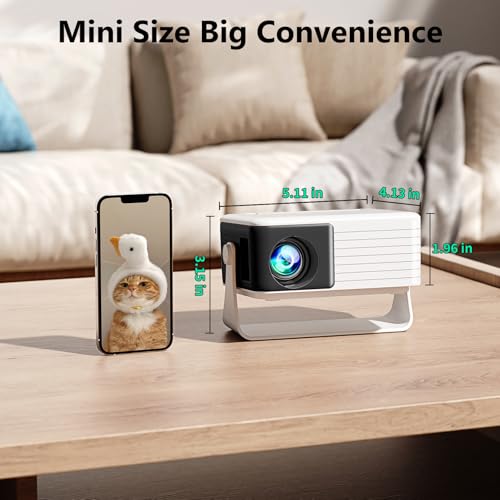 Yoton Y3 Mini Projector 2026 Upgraded Auto Keystone Portable Projector for bedroom, 360° Rotating, 50% Zoom, 1080P Supported, Compatible with iOS/Android/TV Stick/HDMI/USB/TF Card(Black) - Image 3