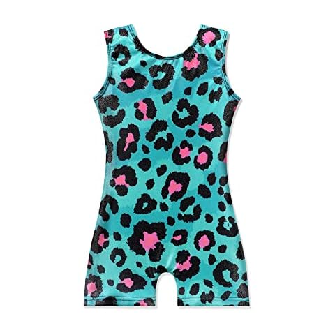 EQSJIU Girls Leotards For Gymnastics Size 5/6 Years Old 5t With Shorts Pink Leopard Blue Biketard Hot Pink Green Dance Clothes Outfits Cover