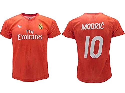 Camiseta oficial Real Madrid Modric roja Third 2018 2019 en blíster regalo, 12 ANNI BAMBINO