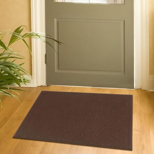 Ottomanson Ottohome Collection Rubberback Solid Design Area Rug/Mat, 67 cm x 90 cm, Brown
