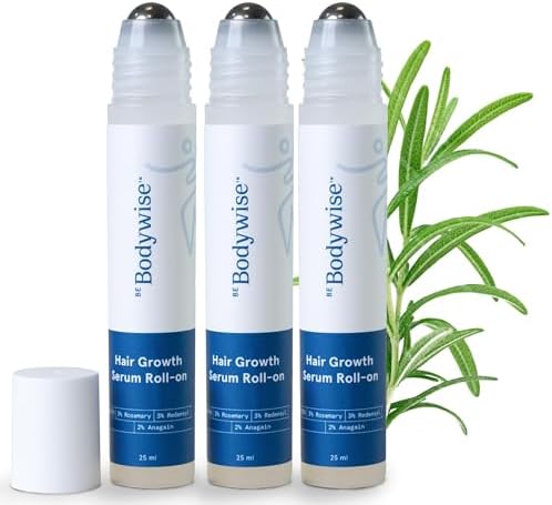 Be Bodywise Rosemary Hair Growth Serum (Roll On) | 3% Redensyl & 2% Anagain | Hair fall control serum for Women & Men | Promotes Hair Growth & Stimulates Hair Follicles | For All Hair Types | 75ml