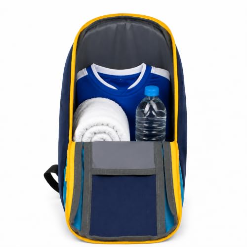 Image of White Feather Dinky Compact Backpack | 10L Lightweight Water Resistant Daypack for Gym Cycling Running Travel Daily Use | Small Casual Backpack for Men Women (Navy Blue Blue)