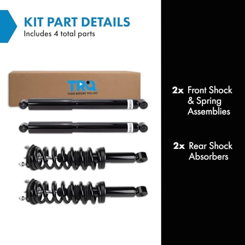 Image of TRQ Front and Rear Complete Strut Assembly & Shock Absorber Kit Shock & Spring Strut Assembly Compatible with 2015-2022 Chevrolet Colorado GMC Canyon Rear Wheel Drive RWD
