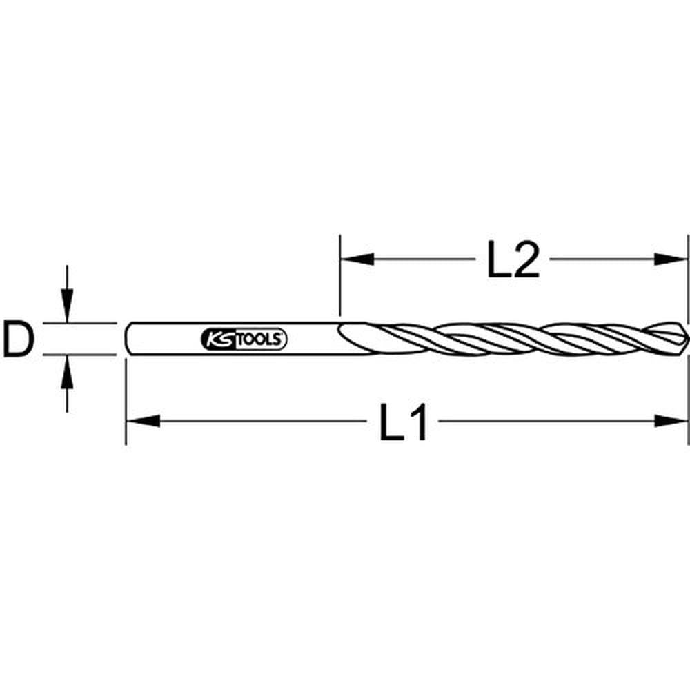 Ks Tools HSS 6.5mm Tin Twist Drill (10 Pieces), 6.5 mm, 10-er Pack - Image 4