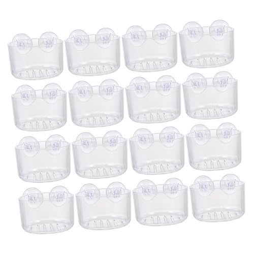 LEDMOMO 16個 水槽レッドワームカ 魚の餌の容器 ハリネズミ 発泡 爬虫類用の水入れ ヒータ 台所 ブラッドワーム給餌ツール 水槽の供給 水槽の餌用品 Transparent