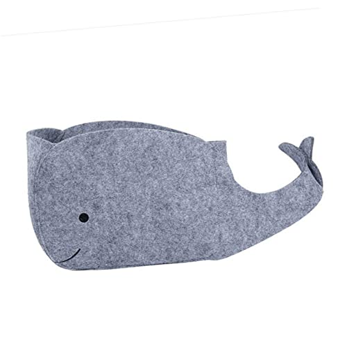 SAFIGLE Whale Shaped Hamper Boys and Girls Storage Felt Toy Container Cartoon Storage Basket Adorable Design