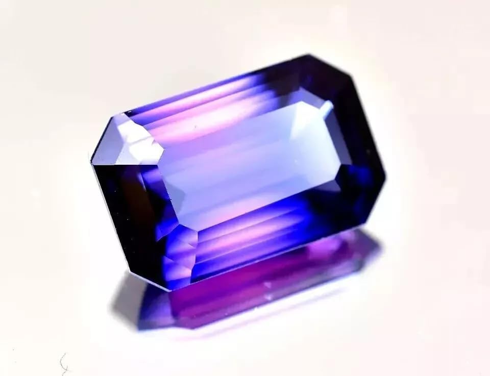 Natural 8.00 Ct Purple Blue Sapphire Certified Emerald Cut Loose Gemstone Collectible Gems Stone For Making Jewelry