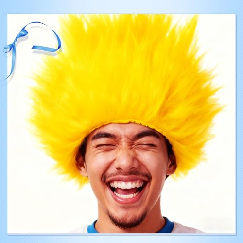 Image of Yellow Wigs for Women Funny Silly Wig for Halloween Costume Cosplay and Party