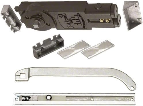 Miniatura 2 de CRLJackson Resorte de servicio regular de 105 grados no sujeta-abierta sobrecarga oculta más cerca con "P" Offset Slide-Arm Hardware Package Dark