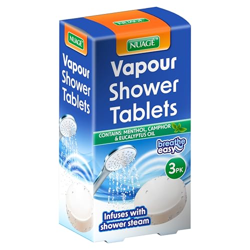 Nuage Vapour Shower Tablets - Breathe Easy with Every Shower | Contains Menthol & Eucalyptus Oil (3 Pack)