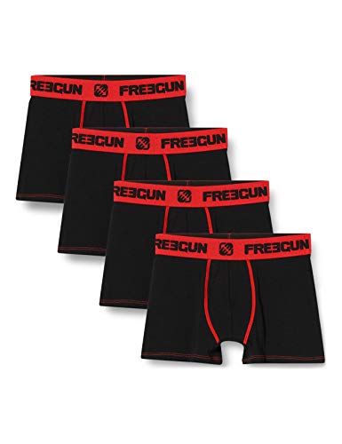  Freegun Solid Boxers Garçon (Lot de 4), Multic...