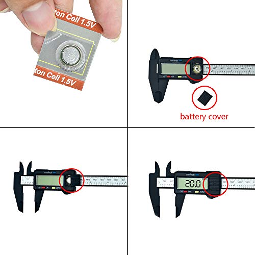 MCIGICM Digital Caliper, 0-6 inches Vernier Caliper with LED Screen, Inch and Millimeter Conversion Measuring Tool (2 batteries included) - Thumbnail 3