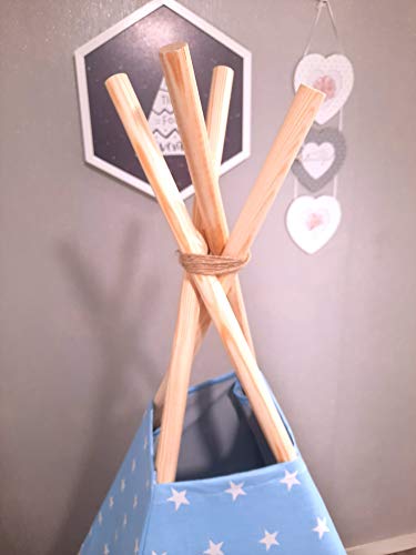 Tipoo tipi-tent speeltent katoenen kindertent met 3 kussenmatras, stabiele tent voor een meisje en een meisje voor thuis en in de tuin - Afbeelding 5