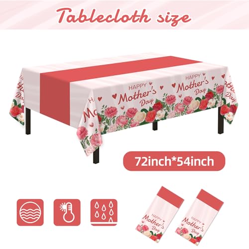 image for Childom Mothers Day Decorations for Party,132 Pcs Disposable Mothers D