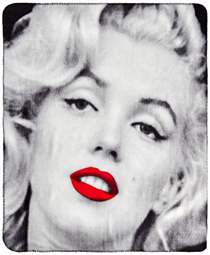 Silver Buffalo Mr1621 Marilyn Monroe Red Lips Fleece Throw Blanket 50 X 60 Inches