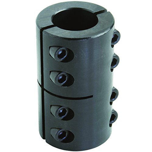 Climax Part 2MISCC-40-40 Mild Steel, Black Oxide Plating Clamping Coupling, 40 millimeters X 40 millimeters bore, 77 millimeters OD, 108 millimeters Length, M 8 x 25 Clamp Screw