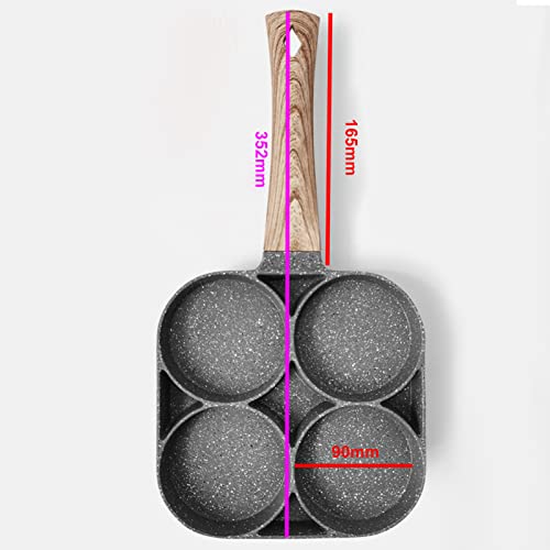 Panela de ovo, KKcare Frigideira de quatro xícaras de ovo Panela de hambúrguer para café da manhã Fr