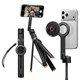 Spigen Selfie Stick für iPhone & Samsung [360° Drehbar Premium All in One], 166,5 cm Stativ mit MagSafe Magnetischer Halterung, [Bluetooth-Fernbedienung], Kompatibilität für alle Smartphones -Schwarz