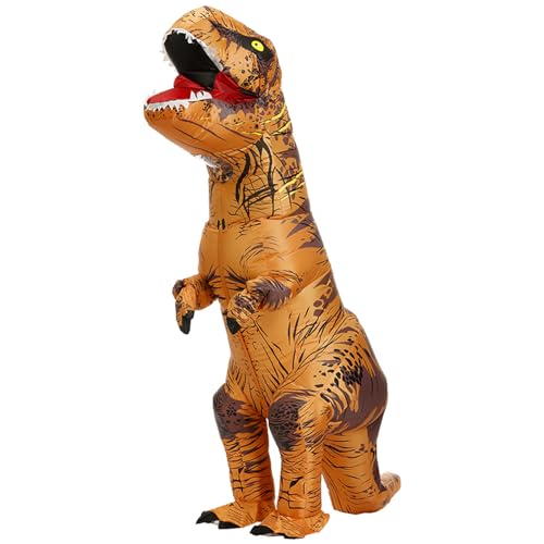 HAPPYBAG Inflatable Dinosaur Costume Adult,T-Rex Costumes Funny Cosplay Fancy (Brown Classic)