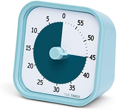 TIME TIMER Home MOD - 60 Minute Kids Visual Timer Home Edition - for Homeschool Supplies Study Tool, Timer for Kids Desk, Office Desk and Meetings with Silent Operation (Lake Day Blue)