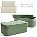 Decorative Storage Boxes with Lids – Set of 2 Beautiful Fluted Cardboard Organizer Bins for Your Home Bookshelf Decor to Safely Store Your Documents, Memory Box Items and Other Keepsakes in Style