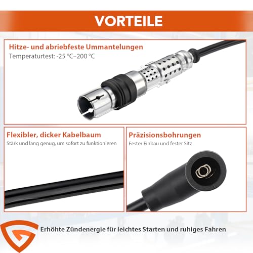 GEAREVER Zündleitungssatz Zündkabelsatz 03F905409C Zündkabel kompatibel mit A1 A3 Q3 TT, für Golf Caddy Passat Tiguan Altea Leon Toledo, Skoda Fabia Octavia 03F905430D 03F905430E
