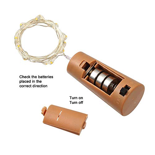 Image of Lexton 20 LED Wine Bottle Cork Lights Copper Wire String Lights (Warm White - Pack of 10)