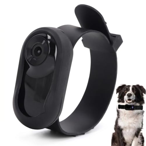 Image of 1080P Dog Collar Camera, Lightweight Pet Collar Cam with 0.96 inch LCD Display, 90 Wide Angle, Mini Pet Camera Cats (Black)