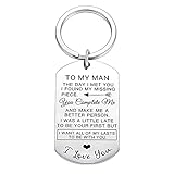 Christmas Gift Keychain for Boyfriend Husband - to My Man Gifts for Him - the Day I Met You I Found...