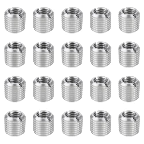 Briny River Gewindeadapter aus 304 Edelstahl, M12 x 1,25 Stecker auf M8 x 1,25 Buchse, Schlitz-Reduzierstück für Motorrad, Auto, 20 Stück