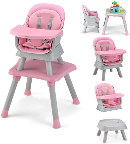 INFANS 8 in 1 Baby High Chair, Convertible Highchair for Babies a...