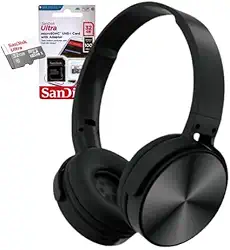 Fone de Ouvido abafador headSet Bluetooth, com Cartão de Memória de 32GB SanDisk, redução de ruídos, rádio FM, cabo micro usb, fone sem fio 5 horas de bateria/compativel Android, iphone,ios