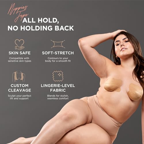 Image of Nippies Precut Tape (12 Pieces) - Boob Tape - Soft Stretch, Skin Safe, Custom Cleavage, Lingerie-Level Support