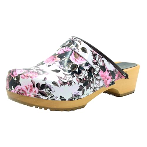 Image of Bjork Maja Wood Open Back Leather Clogs