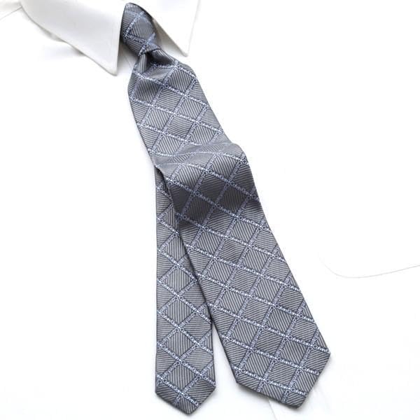 (カルバンクライン) CALVIN KLEIN カルバンクラインネクタイ グレー チェック ロゴ CKJ-268 [並行輸入品]