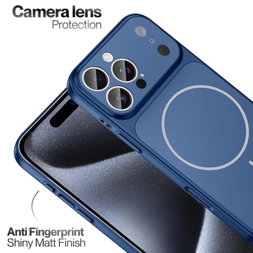 Image of SHINESTAR Converter Case for iPhone 15 Pro | Premium Protective Mag-Safe Cover | iPhone 17 Pro / 17 Pro Max Series Style Design | in-Built Camera Guard | Wireless Charging Compatible - Blue