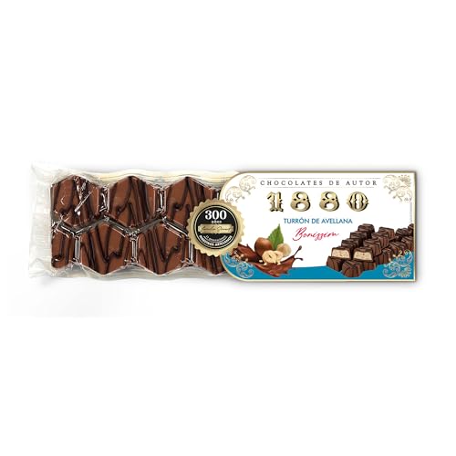 1880 - Turrón Chocolates de Autor de Avellana Boníssim 200g, Recubierto de Chocolate con Leche, Crujiente y Extra Cremoso, Elaborado en Jijona, Calidad Suprema, Tradición Familiar desde 1880
