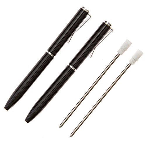 Narwhalco Set Of 2 Black Small Pens (3.35") For Pocket, Wallet, Planner, Purse Or Passport #TOP1