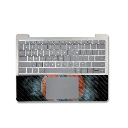 Image of MightySkins Carbon Fiber Skin Compatible with Microsoft Surface Laptop Go 3 (2023) Full Wrap Kit - Basketball Orb | Protective Durable Textured Carbon Fiber Finish | Made in The USA