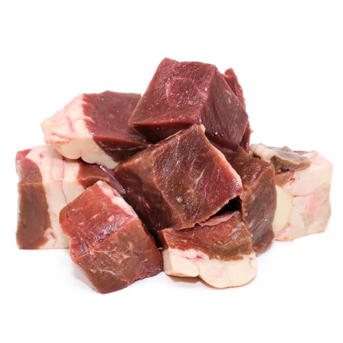Raw Paws Frozen Raw Beef Heart for Dogs & Cats, Cubed 2-lb (8-Pack) - Made in USA - Small-Batch Frozen Raw Dog Food - Natural Beef Heart Treats for Dogs - Food for Dogs