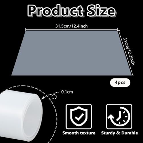 OLYCRAFT 4 Stück Durchscheinende Silikonkautschukplatte 315x310mm Flexible Silikonmatte 1mm Dick Temperaturbeständig DIY Dichtungsmaterial Für Bastelarbeiten Harz Schmuckguss Tischunterlage