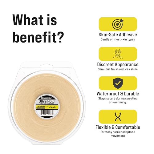 Image of SAFEHOLD Ultra Hold Wig Tape Waterproof Sweat Resistant 1 Inch 36 Yards | Waterproof wig tape offers strong hold for 2 to 4 weeks with easy application and comfortable daily wear