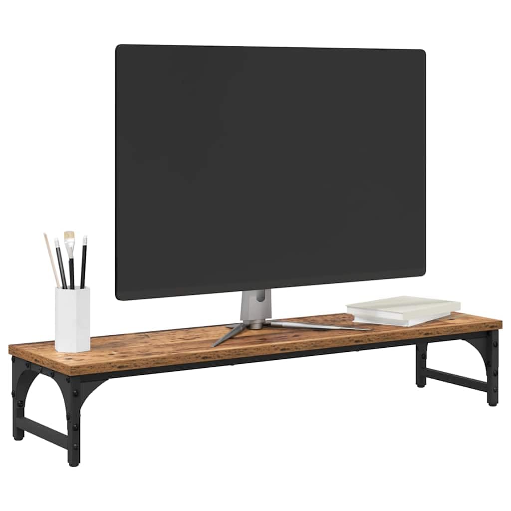 Supporto per monitor in legno anticato, 85 x 23 x 15,5 cm