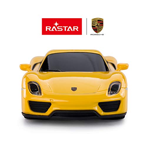 RASTAR Porsche Remote Control Car, 1:24 Scale Porsche 918 Spyder RC Toy Car for Kids - Yellow