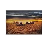 GUHAR Farm Tractor Multiple Red Tractors Working Canvas Art Poster and Wall Art Picture Print Modern...