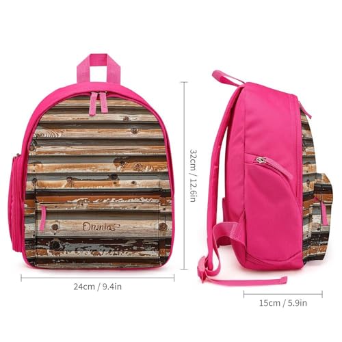Wooden Board Arrangement Backpack for Men Women, Durable Small Bookbag Lightweight Daypack for Travel, Hiking, Pink-style2
