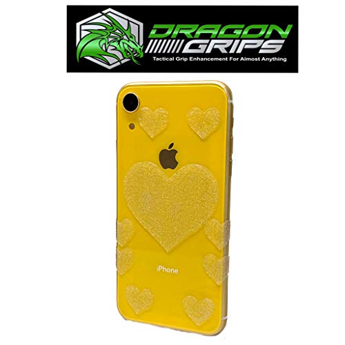 Dragon Grips Tactical Rubber Grip Tape Cute Heart Sticker Decals For Cell Phone Iphone Laptop Tablet Crafts Tumblers Coffee Mugs (Clear) #TOP3