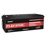 Dumfume 24V 314Ah LiFePO4 Lithium Battery with 200A BMS 15000+ Deep Cycle Solar Battery, 300ah lithium battery 8kWh Energy for RV, Camper, Off-Grid, Backup Power